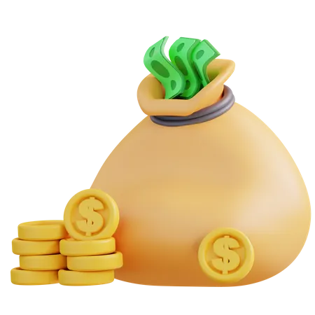 3 D Illustration Of A Money Bag 3D Icon