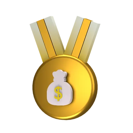 Money Bag Badge  3D Icon