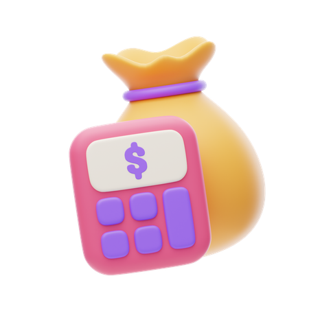Money Bag Calculation  3D Icon