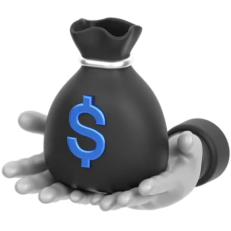 Money Bag In Hand  3D Icon