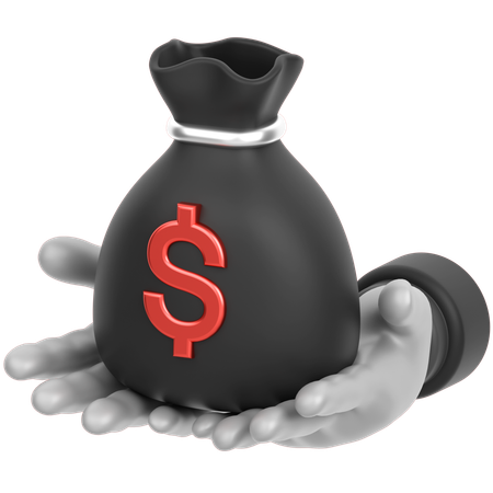 Money Bag In Hand  3D Icon