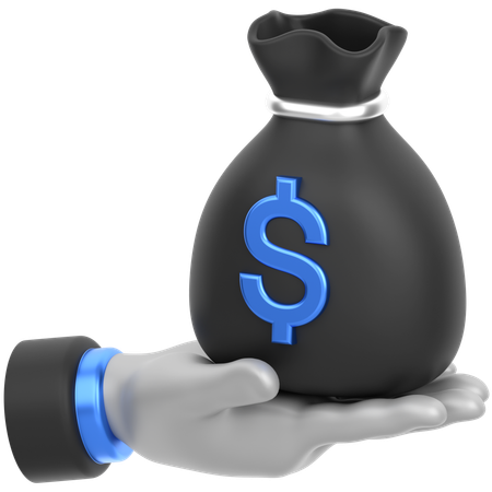 Money Bag In Hand Single  3D Icon