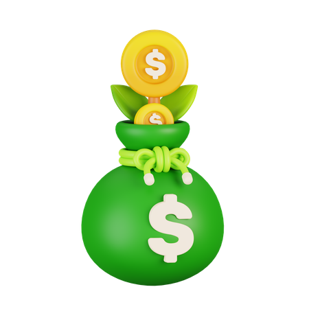 Money Bag Investment  3D Icon