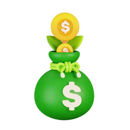 Money Bag Investment  3D Icon