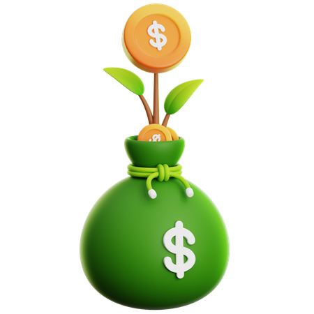 Money Bag Investment  3D Icon