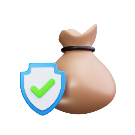 Money Bag Shield  3D Icon
