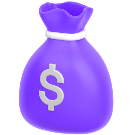 Money Bag Single  3D Icon