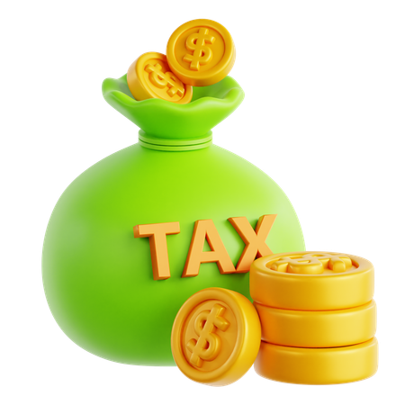 Money Bag with Tax Label  3D Icon
