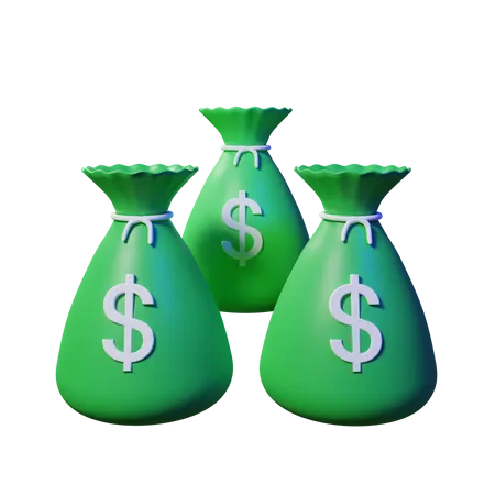 Money Bags  3D Illustration