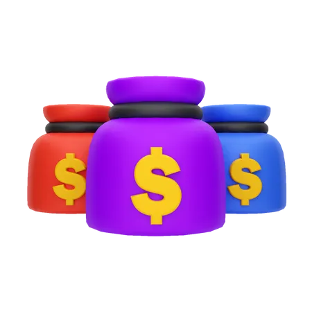 Money Bags  3D Illustration