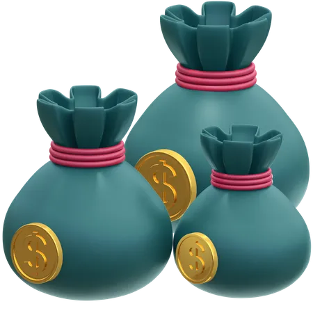 Money Bags  3D Illustration