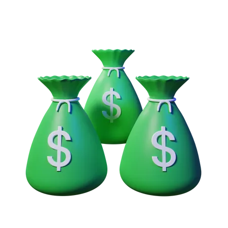 Money Bag 3 D Icon Render Isolated 3D Illustration