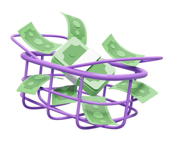 Money Basket  3D Icon