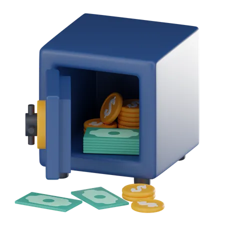 Safe Deposit Box Safeguarding Valuables Minimizing Financial Risks Ensuring Safety Of Your Investments For Financial Institutions Security Measures And Disaster Recovery 3 D Render Illustration 3D Icon