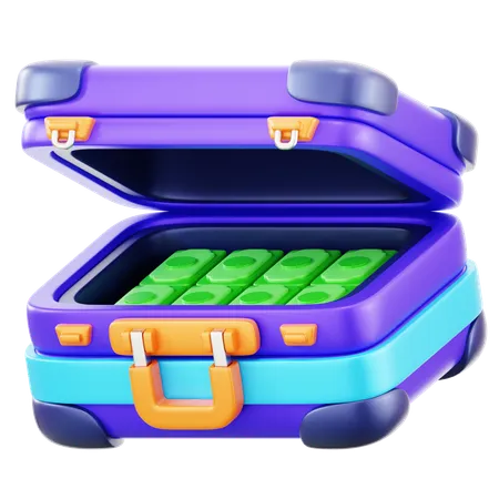 Money Suitcase 3 D Icon Illustration 3D Icon
