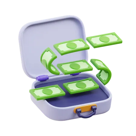 Money Briefcase 3 D Illustration 3D Icon