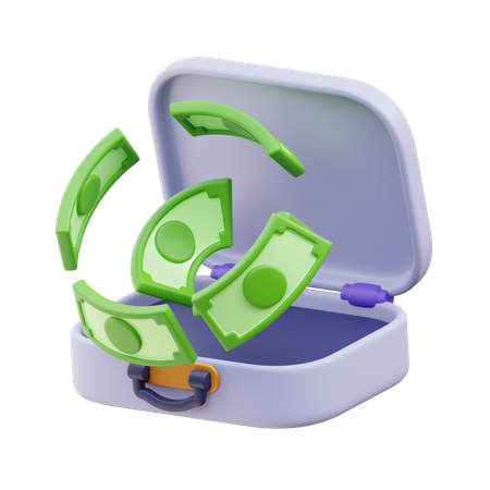 Money Briefcase  3D Icon