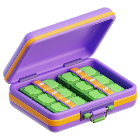 Money Briefcase  3D Icon