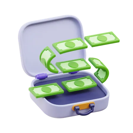 Money Briefcase  3D Icon