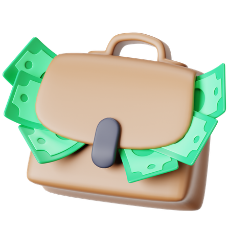 Money Briefcase  3D Icon