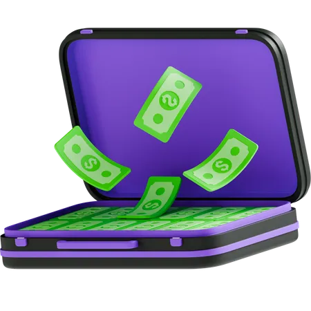 Money Briefcase  3D Icon