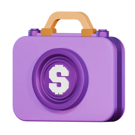 Money Briefcase  3D Icon