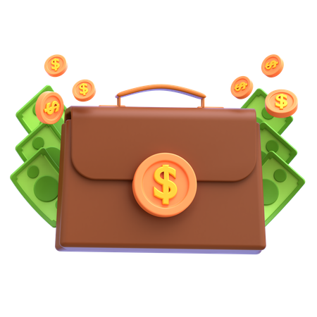 Money Briefcase  3D Icon