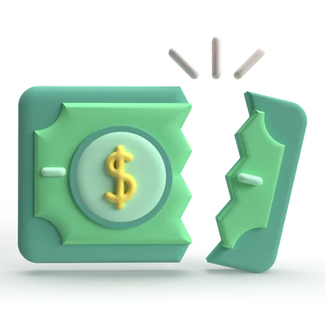 Money Broken  3D Icon