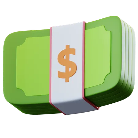 3 D Illustration Money Bundle 3D Icon