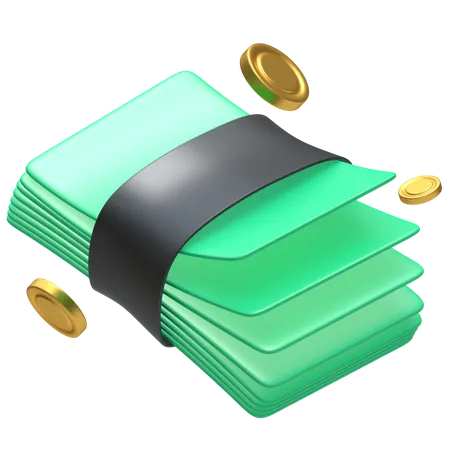 Money Stack Icon With Coins 3D Icon