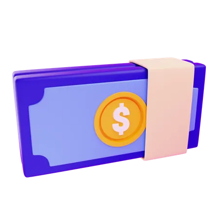 3 D Money Bundle With Isolated Background 3D Icon