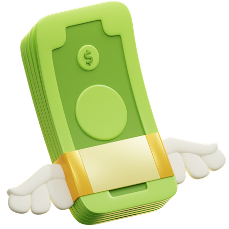 날개 달린 돈 꾸러미  3D Icon