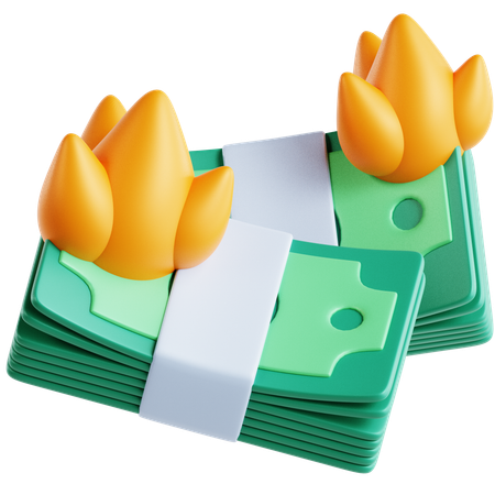 Money Burn  3D Icon