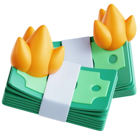 Money Burn  3D Icon