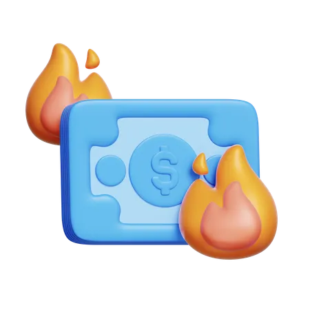 Money Burning  3D Icon