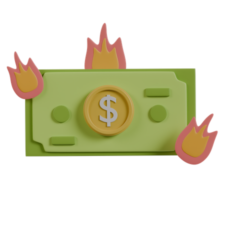 돈을 태우다  3D Icon