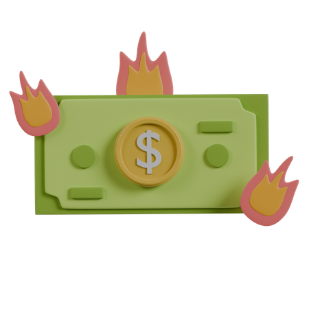 Money Burning  3D Icon