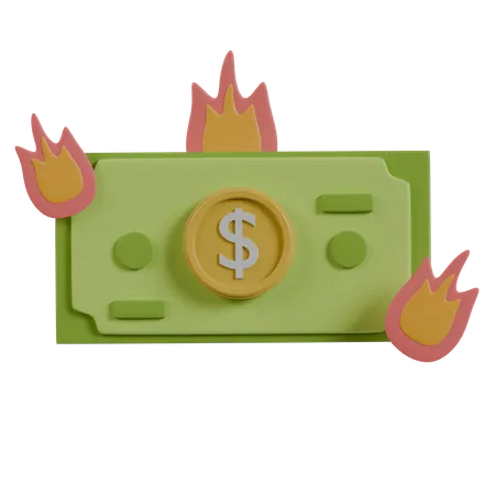 Money Burning  3D Icon