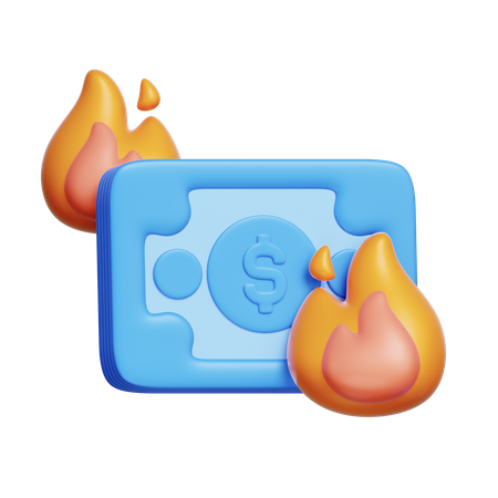 Money Burning  3D Icon