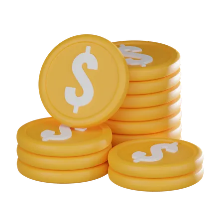 Gold Dollar Coins Elevate Your Designs With Its Representation Of Wealth This Icon Is Perfect For Conveying Themes Of Success Investment And Economic Power 3 D Render Illustration 3D Icon