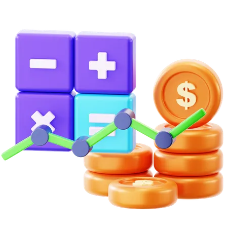 Money Calculation  3D Icon