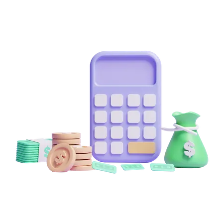 Money Calculation  3D Icon