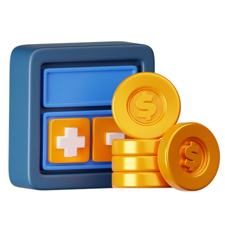 お金の計算機  3D Icon