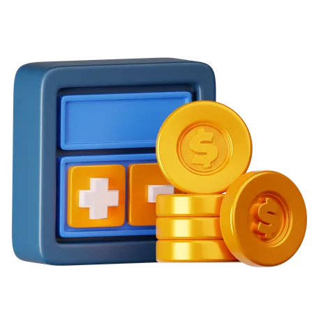 お金の計算機  3D Icon