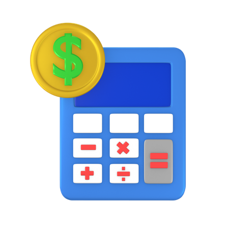 Money calculator  3D Illustration