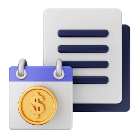 Money Calendar  3D Icon