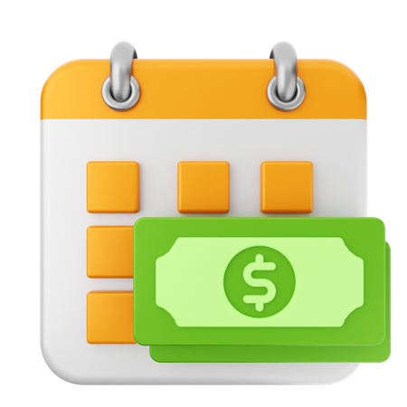 Money Calendar  3D Icon