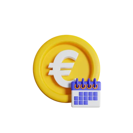 Euro Coins Calendar 3D Icon