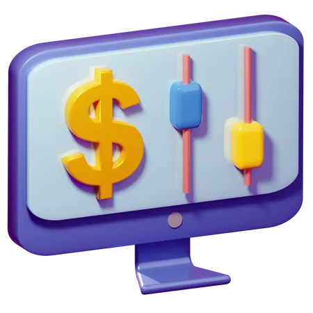 Money Candlestick  3D Icon