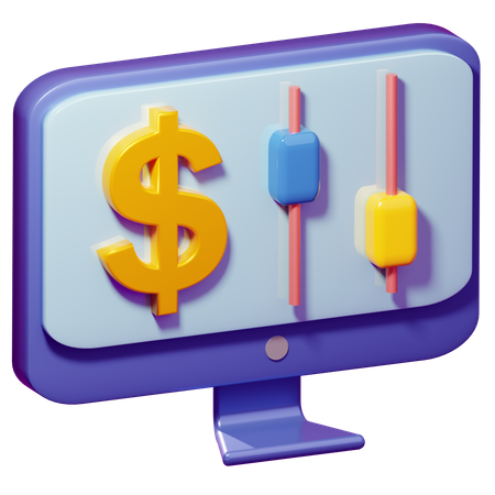 Money Candlestick  3D Icon